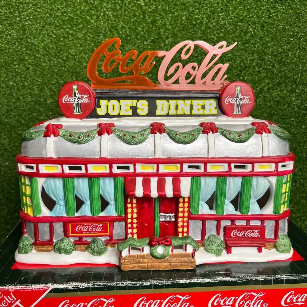 Vintage 1998 Coca-Cola Joe's Diner Town Square Collection Holiday Decor